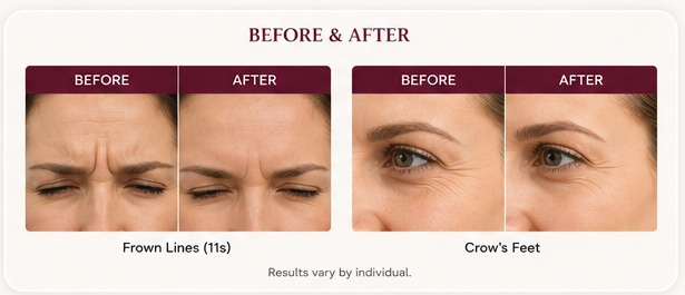 Illustrative before and after neurotoxin results
